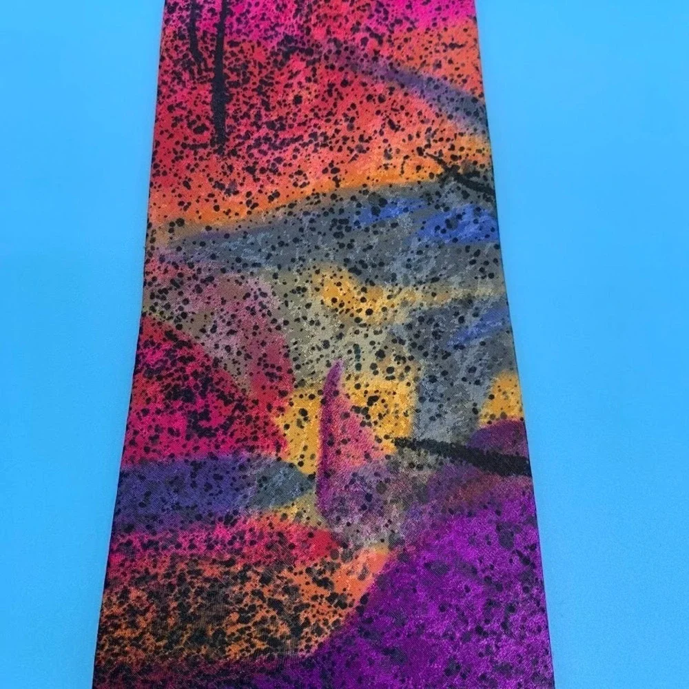 Vintage Jordache Abstract Watercolors Retro Men's Classic Neck Tie